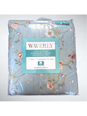 Waverly Garden Glitz 3 Piece Reversible Bedspread Set in King
